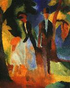 August Macke People by a Blue Lake oil painting artist